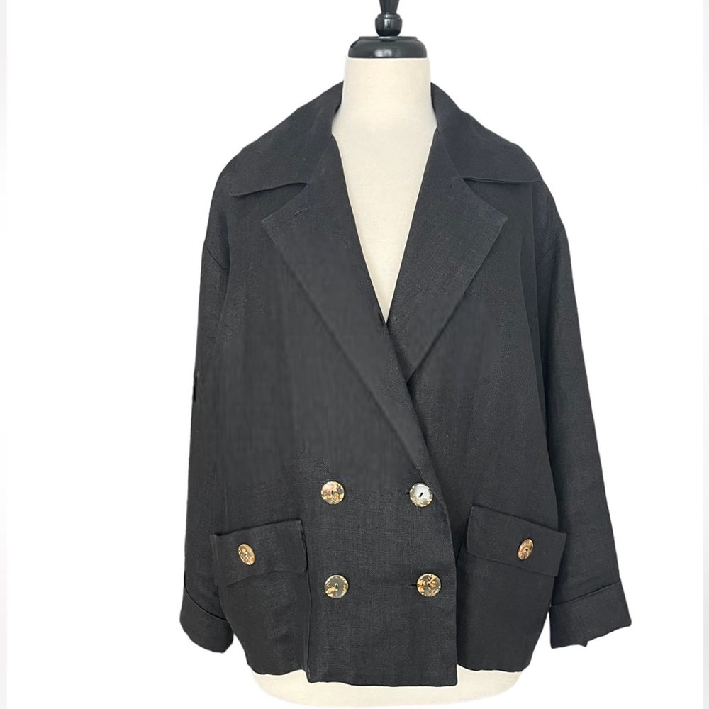 Go Lightly Lagenlook Linen Blazer Medium